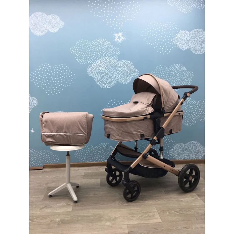 Детская коляска A135, бежевая
