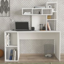 Yazı masası Ev Plus Coral, LDSP, ağ, 158x140x60 sm