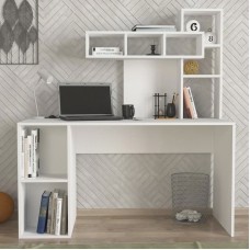 Yazı masası Ev Plus Coral, LDSP, ağ, 158x140x60 sm