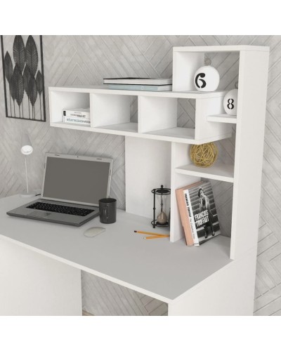 Yazı masası Ev Plus Coral, LDSP, ağ, 158x140x60 sm
