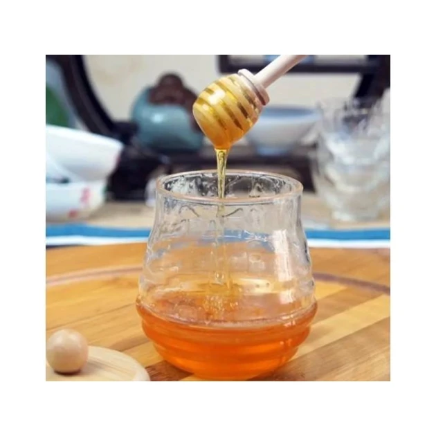 Bal üçün qab NH_S555S1Q5, şüşə/taxta, 10.5x7 sm