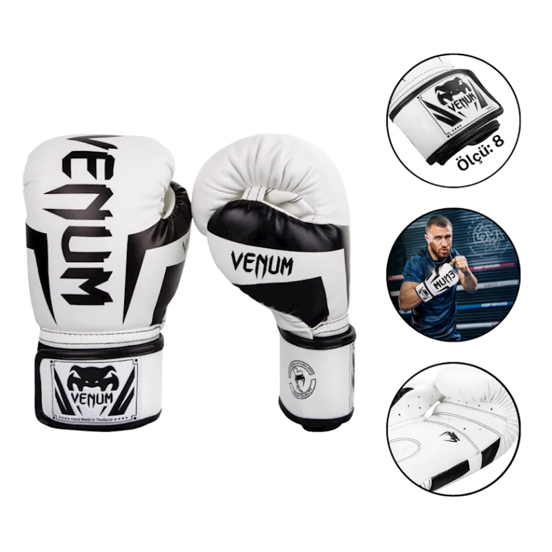 Boks əlcəyi Venum 4002, ağ/qara, ölçü 8 Boks əlcəyi Venum 4002, ağ/qara, ölçü 8