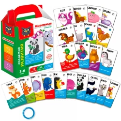 Развивающая игра Vladi Toys Академия развития Животные на кольце, от 3 лет, картон, разноцветный