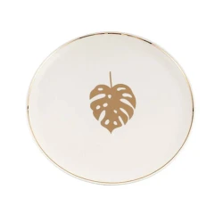 Тарелка Porland Exotic Desen 04ALM002907, фарфор, белый/золотистый, 18 см