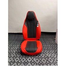 Oturacaq üçün çexol nabuk və dəri, qara/qırmızı - avto843