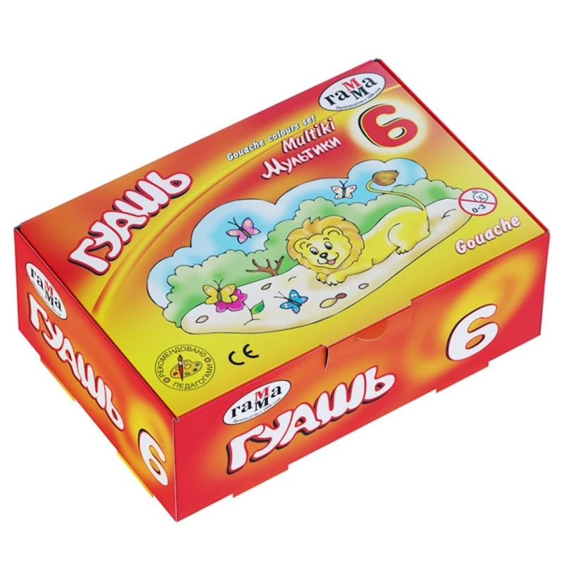 Quaş boyaları Гамма «Мультики»,20 ml,karton. qab.,6 rəng Quaş boyaları Гамма «Мультики»,20 ml,karton. qab.,6 rəng