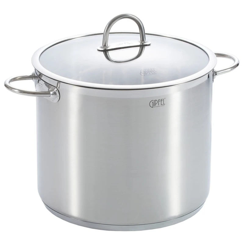 Кастрюля Gipfel Signo 51721, нержавеющая сталь/стекло, серебристая, 32x26 см, 19.8 л