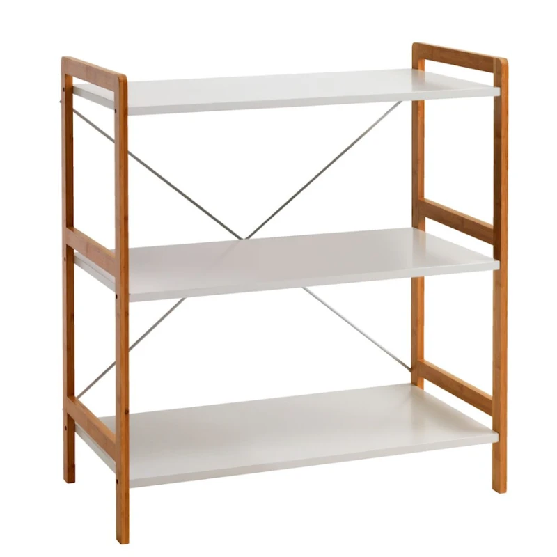 Стеллаж JYSK Broby, 3 полки, бамбук/белый Стеллаж JYSK Broby, 3 полки, бамбук/белый