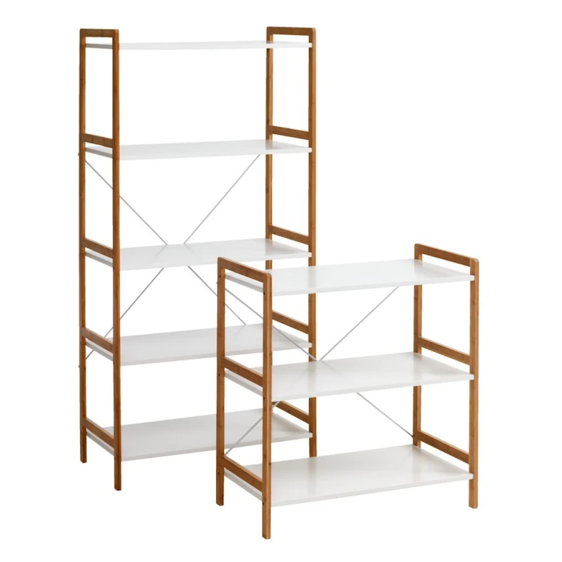 Стеллаж JYSK Broby, 3 полки, бамбук/белый Стеллаж JYSK Broby, 3 полки, бамбук/белый