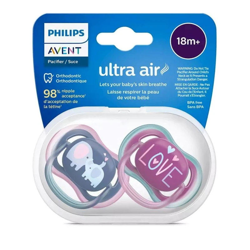 Набор пустышек Philips AVENT Ultra Air SCF349/22, 18 мес+, силикон