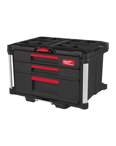 Qutu-araba Milwaukee Packout 2+1 Drawer Tool Box, 560x410x360 mm, qara