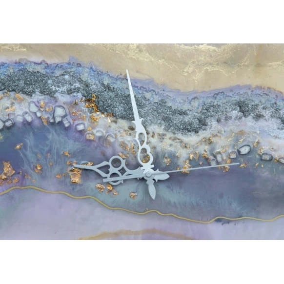 Настенные часы Art by Ulviya Kakhramanova Лиловые фантазии, смола/краска, 70 см Настенные часы Art by Ulviya Kakhramanova Лиловые фантазии, смола/краска, 70 см