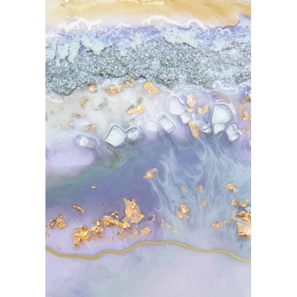 Настенные часы Art by Ulviya Kakhramanova Лиловые фантазии, смола/краска, 70 см Настенные часы Art by Ulviya Kakhramanova Лиловые фантазии, смола/краска, 70 см