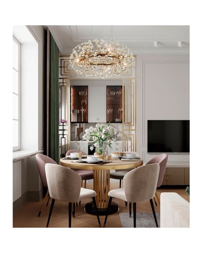 Asma çilçıraq Şəms Aydınlatma 85006-600, 12xG9/LED, qızılı/kristal, 600 mm - 5179-600