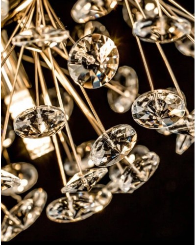 Asma çilçıraq Şəms Aydınlatma 85006-600, 12xG9/LED, qızılı/kristal, 600 mm - 5179-600