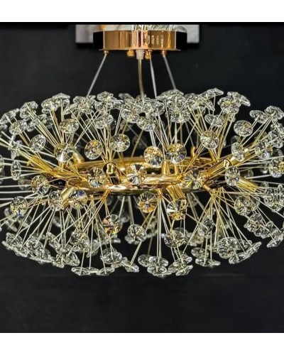 Asma çilçıraq Şəms Aydınlatma 85006-600, 12xG9/LED, qızılı/kristal, 600 mm - 5179-600