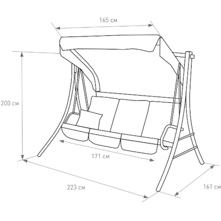 Bağ yelləncəyi Olsa Пагода с1543, sarı, 223x161x200 sm Bağ yelləncəyi Olsa Пагода с1543, sarı, 223x161x200 sm