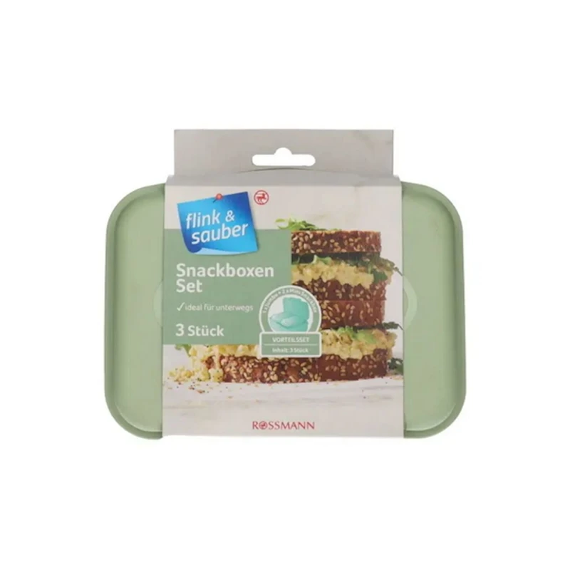 Набор ланч-боксов Flink & Sauber прямоугольная, 3 шт, Зеленый