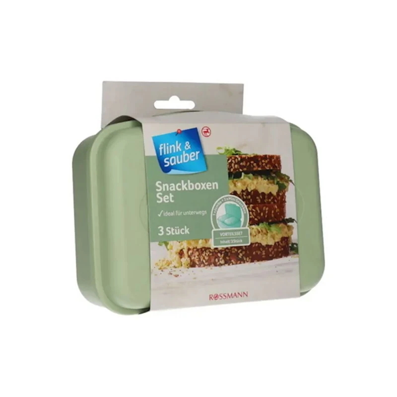 Набор ланч-боксов Flink & Sauber прямоугольная, 3 шт, Зеленый