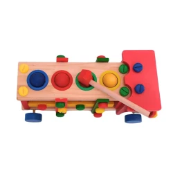 Блочный конструктор 2 в 1, сборная красная машина c молоточком, 3+ лет Блочный конструктор 2 в 1, сборная красная машина c молоточком, 3+ лет