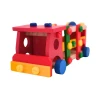 Блочный конструктор 2 в 1, сборная красная машина c молоточком, 3+ лет