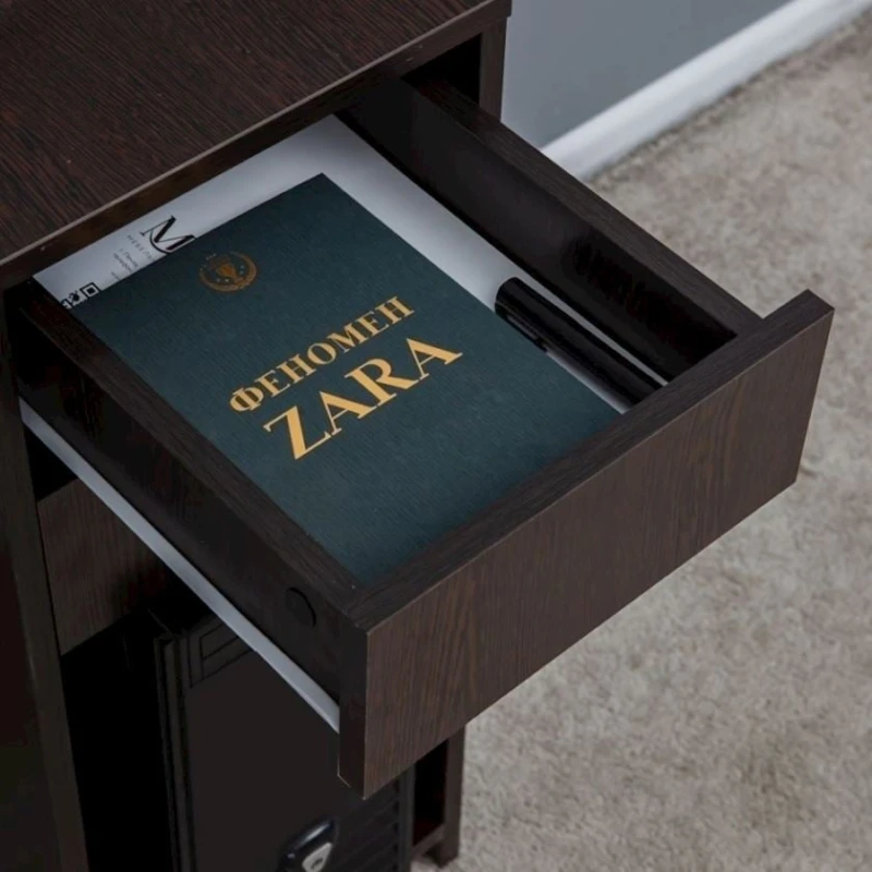 Kompüter masası, LDSP, 75х45х90 sm, siyirmələrlə, qəhvəyi