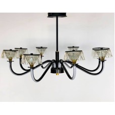 Asma çilçıraq LED 8683-8, qara/qızılı, 8 LED, metal/şüşə - LED 8683-8