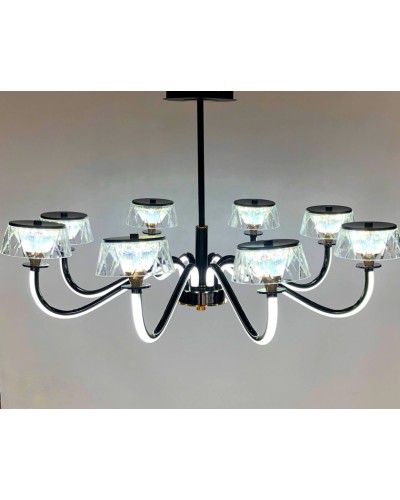 Asma çilçıraq LED 8683-8, qara/qızılı, 8 LED, metal/şüşə - LED 8683-8