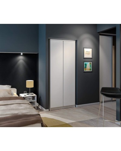 Şkaf Art Mebel Art-60-1, LDSP, ağ, 50x60x210 sm