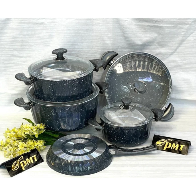 Набор гранитных кастрюль Plateon043 из 9 предметов Набор гранитных кастрюль Plateon043 из 9 предметов