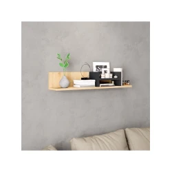 Настенная полка Art Mebel 96, ламинат, 16х90х15 см, серая/бежевая Настенная полка Art Mebel 96, ламинат, 16х90х15 см, серая/бежевая