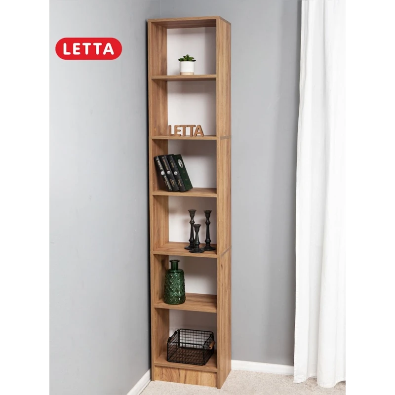 Стеллаж Letta Votan, 202х28х40 см, ЛДСП, бежевый Стеллаж Letta Votan, 202х28х40 см, ЛДСП, бежевый