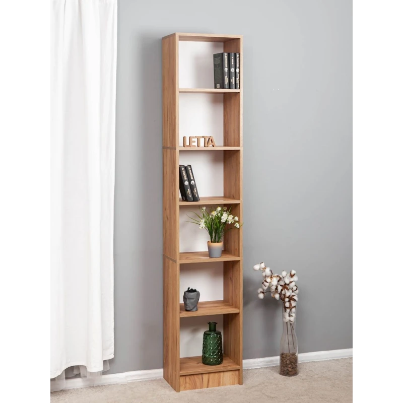 Стеллаж Letta Votan, 202х28х40 см, ЛДСП, бежевый Стеллаж Letta Votan, 202х28х40 см, ЛДСП, бежевый