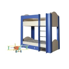 İki mərtəbəli çarpayı Fədək, 202x180x95 sm, laminat, göy