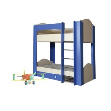 İki mərtəbəli çarpayı Fədək, 202x180x95 sm, laminat, göy