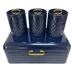 Набор хлебниц Sarina 5487, металл, синий, 4 предмета