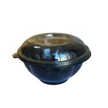 Salat üçün birdəfəlik qab dəsti Loyal 3477177313, polietilen tereftalat/polipropilen, qara, 18.2-17.5x8.3+3.2 sm, 1000 ml, 1000 əd