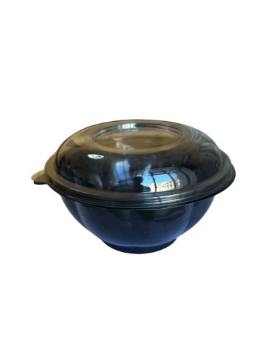 Salat üçün birdəfəlik qab dəsti Loyal 3477177313, polietilen tereftalat/polipropilen, qara, 18.2-17.5x8.3+3.2 sm, 1000 ml, 1000 əd