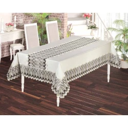 Скатерть Atak 034, прямоугольная, 160х220 см, лен, разноцветный