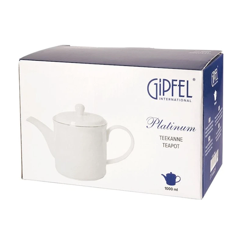 Заварной чайник Gipfel Platinum 51540, 1000 мл, фарфор, белый