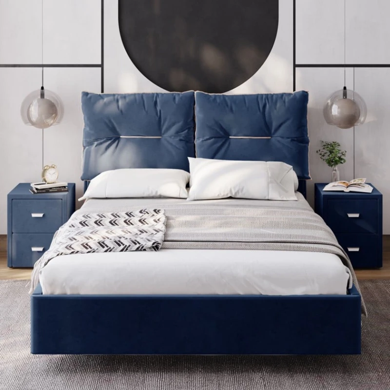 Bir yarımlıq yataq Art_ikili_yataq 40, laminat, göy, 200x160x120 sm