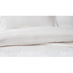 Комплект постельного белья Yataş Nola, пододеяльник 200x220 см, простыня 240x260 см, покрывало 240х250 см, пике 200х220 см, наволочка 50х70 см (4 шт), двуспальный, хлопок/полиэстер, белый