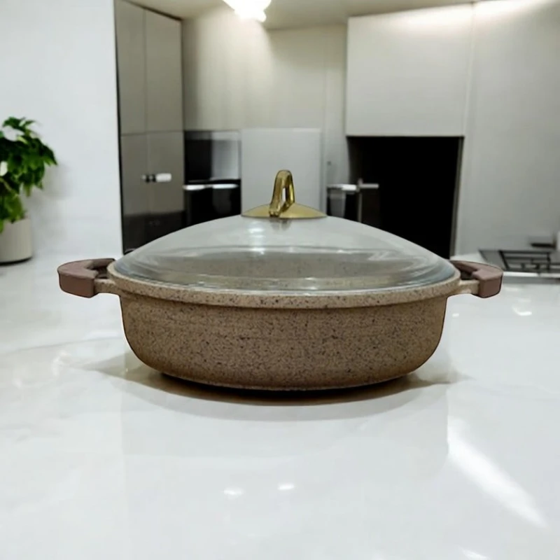 Сковородка Gallery Home GH-000116, 28 см, гранит, бежевый