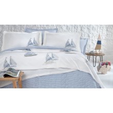 Örtük və yastıq üzü dəsti Yataş Morian, pike 160x220 sm, örtük 170x230 sm, mələfə 100x200 sm, yastıq üzü 50x70 sm 2 əd, birnəfərlik, pambıq/bambuk, İndigo
