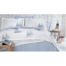 Örtük və yastıq üzü dəsti Yataş Morian, pike 160x220 sm, örtük 170x230 sm, mələfə 100x200 sm, yastıq üzü 50x70 sm 2 əd, birnəfərlik, pambıq/bambuk, İndigo