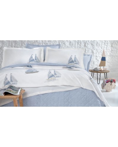 Örtük və yastıq üzü dəsti Yataş Morian, pike 160x220 sm, örtük 170x230 sm, mələfə 100x200 sm, yastıq üzü 50x70 sm 2 əd, birnəfərlik, pambıq/bambuk, İndigo