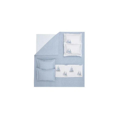 Örtük və yastıq üzü dəsti Yataş Morian, pike 160x220 sm, örtük 170x230 sm, mələfə 100x200 sm, yastıq üzü 50x70 sm 2 əd, birnəfərlik, pambıq/bambuk, İndigo