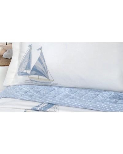 Örtük və yastıq üzü dəsti Yataş Morian, pike 160x220 sm, örtük 170x230 sm, mələfə 100x200 sm, yastıq üzü 50x70 sm 2 əd, birnəfərlik, pambıq/bambuk, İndigo