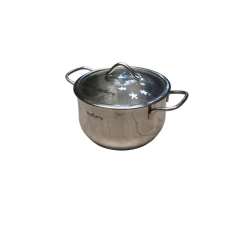 Кастрюля со стеклянной крышкой, 16 см, серебристый - MB2251