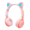 Simsiz qulaqlıq P47M Led işıqlı pişik qulaqları,çəhrayı rəng